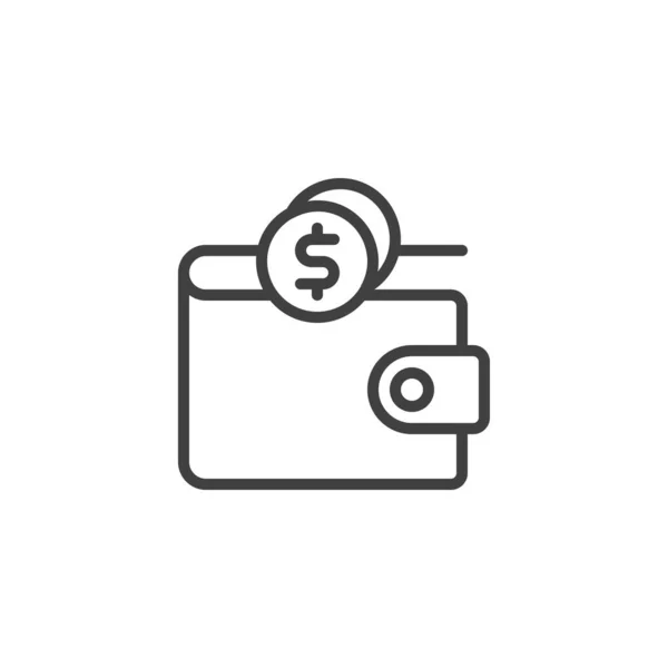 Balanspictogram Portemonnee Lineair Stijlteken Voor Mobiel Concept Webdesign Dollar Geld — Stockvector