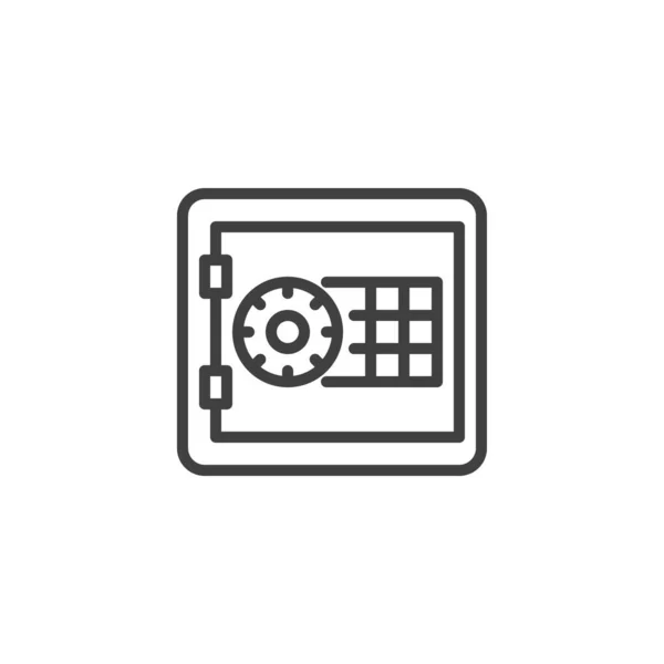 貸金庫のアイコンだ モバイルコンセプトとウェブデザインのためのリニアスタイルのサイン 銀行のセーフアウトラインベクトルアイコン シンボル ロゴイラスト ベクトルグラフィックス — ストックベクタ