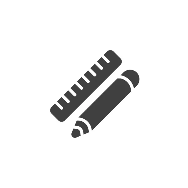 Règle Icône Vectorielle Crayon Panneau Plat Rempli Pour Concept Mobile — Image vectorielle