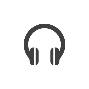 Kulaklık vektör simgesi. Mobil konsept ve web tasarımı için düz tabela. Kablosuz kulaklık simgesi. Sembol, logo çizimi. Vektör grafikleri