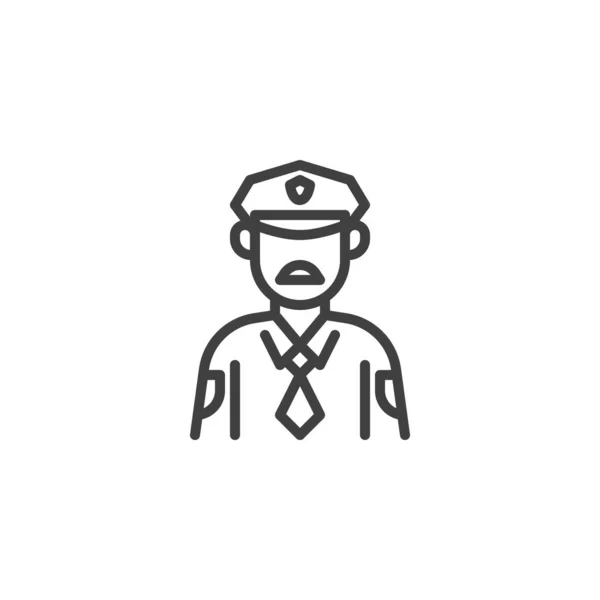 警察官のライン アイコン モバイルコンセプトとウェブデザインのためのリニアスタイルのサイン 警察官 警官の輪郭ベクトルのアイコン シンボル ロゴイラスト ベクトルグラフィックス — ストックベクタ