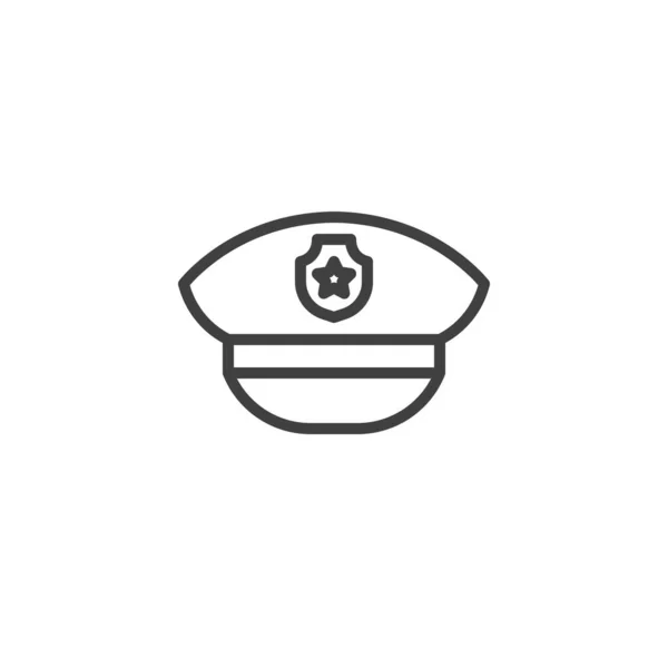 Polis Cap Line Ikon Tanda Gaya Linier Untuk Konsep Mobile - Stok Vektor