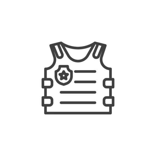 방탄조끼 아이콘이야 모바일 디자인을 스타일 테두리 아이콘 그래픽 — 스톡 벡터