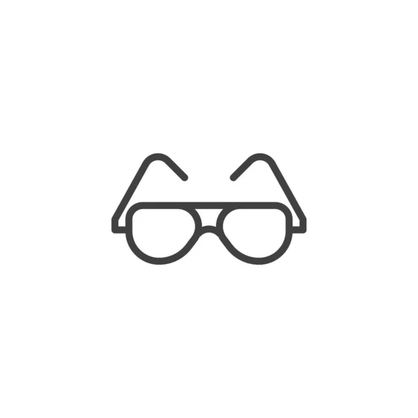 眼镜线图标 移动概念和网页设计的线性风格标志 警察眼镜勾勒出病媒图标 标识插图 矢量图形 — 图库矢量图片
