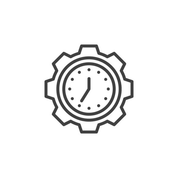 Zeitsystem Symbol Lineares Stilschild Für Mobiles Konzept Und Webdesign Getriebeuhr — Stockvektor