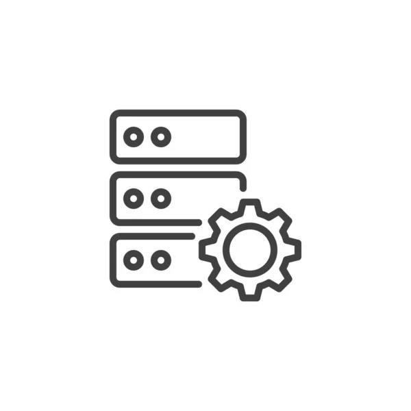 Data Management Line Icon Database Setting Linear Style Sign Mobile — Stock Vector