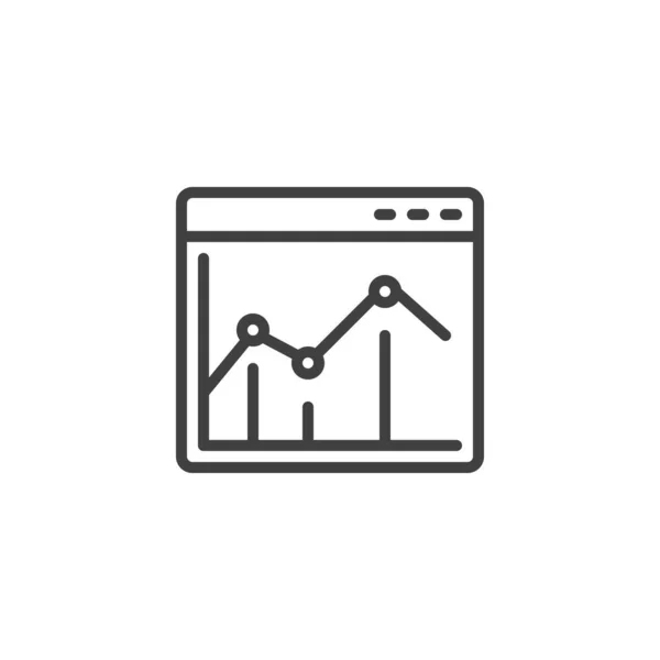 Internetowa Ikona Analityki Liniowy Znak Stylu Dla Mobilnej Koncepcji Projektowania — Wektor stockowy
