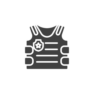 Bulletproof vest vector icon. filled flat sign for mobile concept and web design. Body armor glyph icon. Symbol, logo illustration. Vector graphics