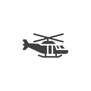 Helikopter vektör simgesi. Mobil konsept ve web tasarımı için düz tabela. Helikopter kabartma simgesi. Sembol, logo çizimi. Vektör grafikleri