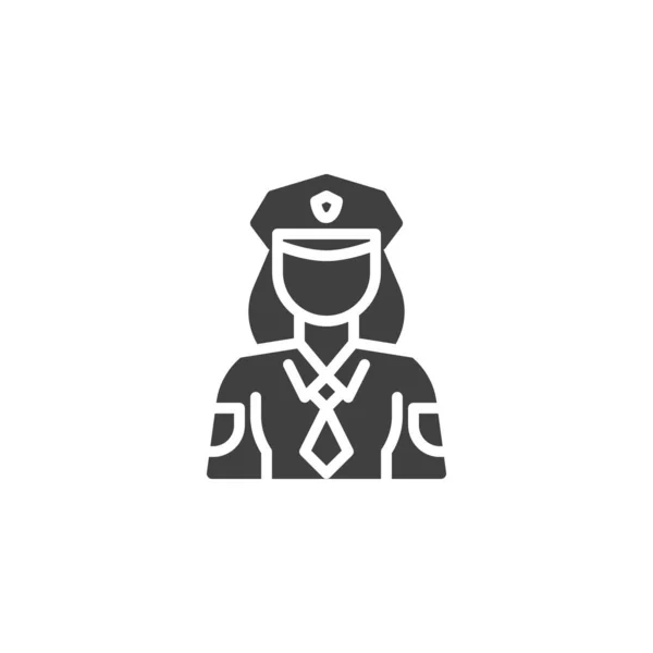 Polis Kadın Vektör Ikonu Mobil Konsept Web Tasarımı Için Düz — Stok Vektör