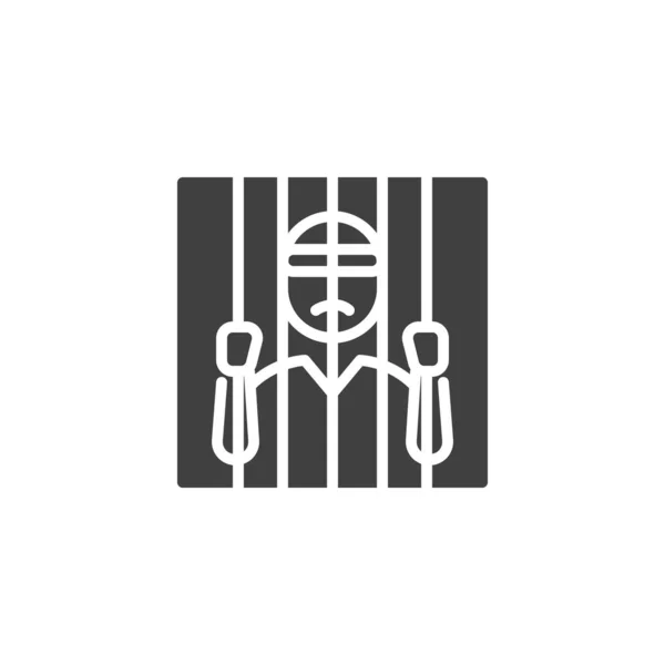 Więzień Kratkami Ikona Wektora Wypełnione Płaski Znak Dla Koncepcji Mobilnej — Wektor stockowy