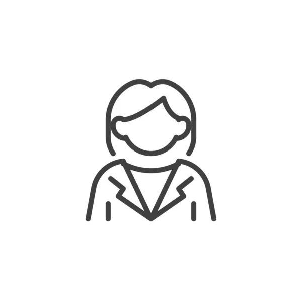 ビジネスウーマンラインのアイコン モバイルコンセプトとウェブデザインのためのリニアスタイルのサイン 女性のアバターアウトラインベクトルアイコン シンボル ロゴイラスト ベクトルグラフィックス — ストックベクタ