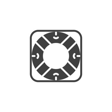 Lifebuoy vektör simgesi. Mobil konsept ve web tasarımı için düz tabela. Lifesaver sembolü. Sembol, logo çizimi. Vektör grafikleri