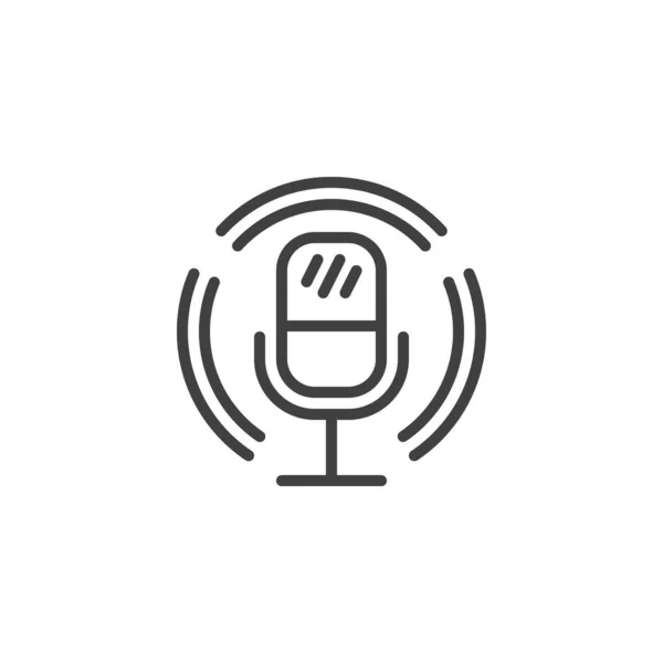 Εικονίδιο Γραμμής Μικροφώνου Podcast Γραμμικό Στύλ Για Mobile Concept Και — Διανυσματικό Αρχείο