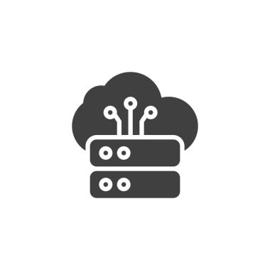 Büyük veri analizi vektör simgesi. Veritabanı sunucusu mobil konsept ve web tasarımı için düz tabela doldurdu. Bulut ev sahibi kabartma simgesi. Sembol, logo çizimi. Vektör grafikleri