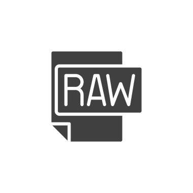 Ham dosya vektör simgesi. Mobil konsept ve web tasarımı için düz tabela. Ham veri sembol simgesi. Sembol, logo çizimi. Vektör grafikleri