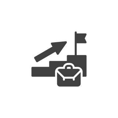 Kariyer geliştirme vektör simgesi. Mobil konsept ve web tasarımı için düz tabela. Kariyer büyüme sembolü. Sembol, logo çizimi. Vektör grafikleri