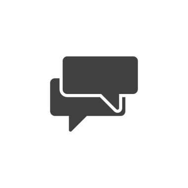 Sohbet, konuşma vektör simgesi. Diyalog yorumu mobil konsept ve web tasarımı için düz tabela doldurdu. Konuşma balonu simgesi. Sembol, logo çizimi. Vektör grafikleri