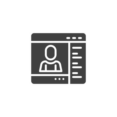 Pencere vektör simgesi kullan. Mobil konsept ve web tasarımı için düz tabela. Çevrimiçi iletişim sembolü. Sembol, logo çizimi. Vektör grafikleri