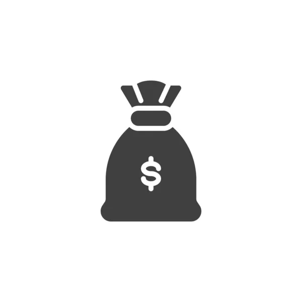 Dollar Money Bag Vector Icoon Gevuld Plat Bord Voor Mobiel — Stockvector
