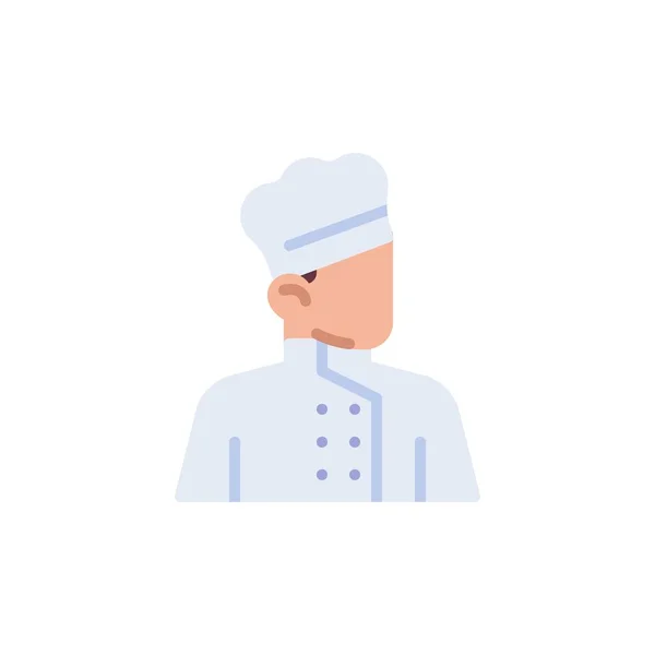 Cocinar Avatar Icono Plano Signo Vectorial Chef Cocinar Pictograma Colorido — Vector de stock