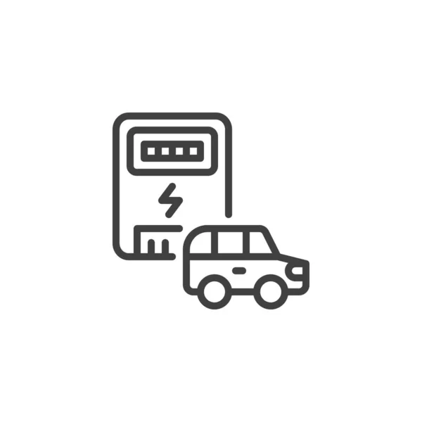 Elektryczna Ikona Licznika Liniowy Znak Stylu Dla Mobilnej Koncepcji Projektowania — Wektor stockowy
