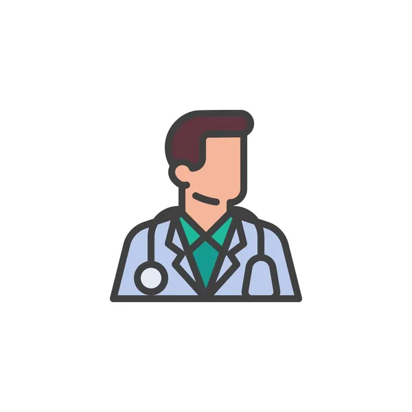 Doctor Avatar Gevuld Omtrek Pictogram Lijn Vector Teken Doctor Met — Stockvector