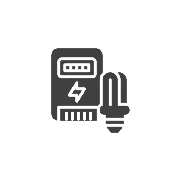 Ikona Wektora Elektryczności Wypełnione Płaski Znak Dla Koncepcji Mobilnej Projektowania — Wektor stockowy