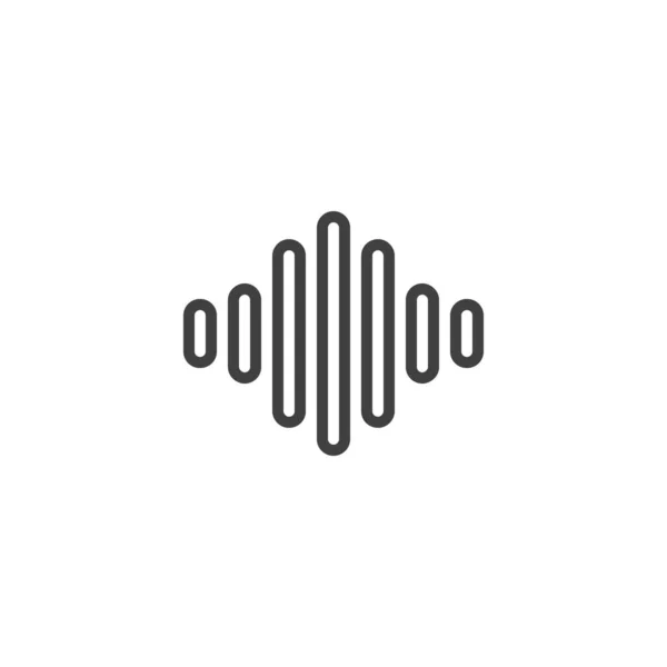Audio Wave Lijn Pictogram Lineair Stijlteken Voor Mobiel Concept Webdesign — Stockvector