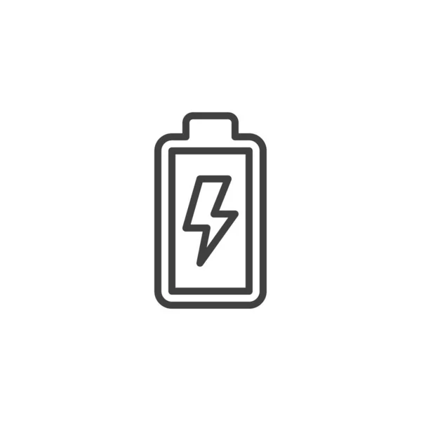 Batterijlading Pictogram Lineair Stijlteken Voor Mobiel Concept Webdesign Lage Batterij — Stockvector