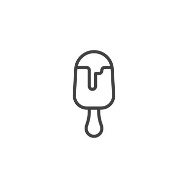 Buz hattı simgesi. Mobil konsept ve web tasarımı için doğrusal biçim işareti. Dondurma ana hatlı vektör simgesi. Sembol, logo çizimi. Vektör grafikleri