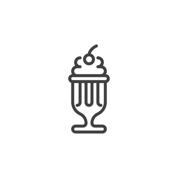 Milkshake Glaslinie Symbol Lineares Stilschild Für Mobiles Konzept Und Webdesign — Stockvektor