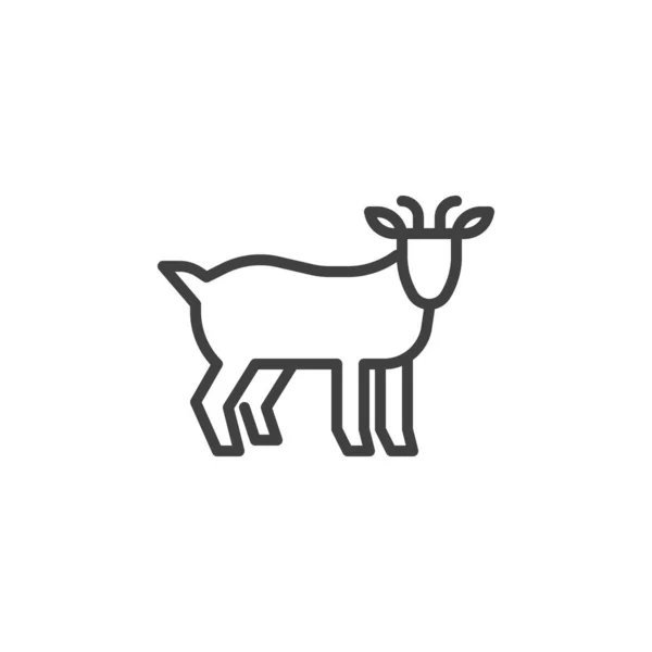 Goat Animal Line Icon Linear Style Sign Mobile Concept Web — Stock Vector