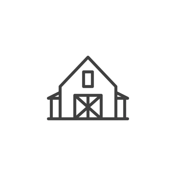 Farm Barn Line Icon Linear Style Sign Mobile Concept Web — Stock Vector