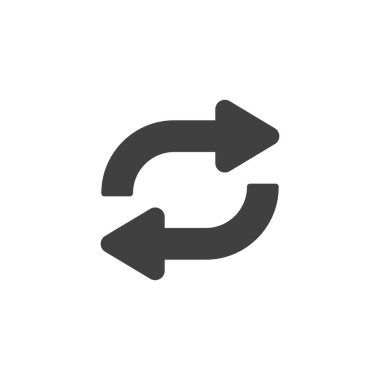 Oklar vektör simgesini ters çevir. Mobil konsept ve web tasarımı için düz tabela. Kabartma simgesini güncelle, güncelle. Sembol, logo çizimi. Vektör grafikleri