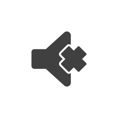 Sessiz düğme vektör simgesi. Mobil konsept ve web tasarımı için düz tabela. Kabartma simgesini çalın. Sembol, logo çizimi. Vektör grafikleri