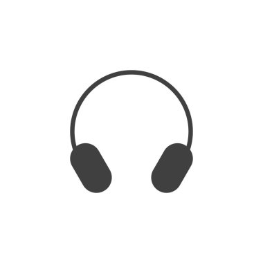 Kulaklık vektör simgesi. Mobil konsept ve web tasarımı için düz tabela. Kablosuz kulaklık simgesi. Sembol, logo çizimi. Vektör grafikleri