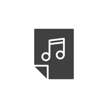 Müzik dosyası vektör simgesi. Mobil konsept ve web tasarımı için düz tabela. Ses belgesi simgesi. Sembol, logo çizimi. Vektör grafikleri