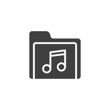Müzik dizini vektör simgesi. Mobil konsept ve web tasarımı için düz tabela. Ses dosyaları dizin simgesi simgesi. Sembol, logo çizimi. Vektör grafikleri