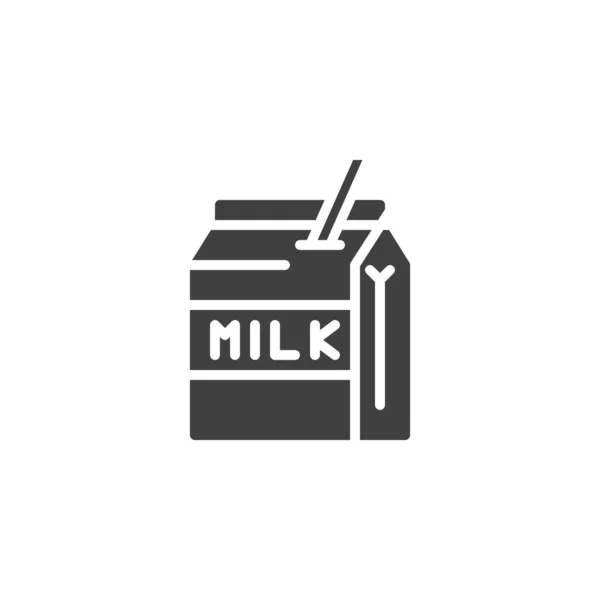 Confezione Latte Con Icona Vettoriale Paglia Segno Piatto Riempito Concetto — Vettoriale Stock