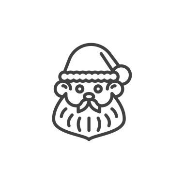 Noel Baba çizgisi ikonu. Mobil konsept ve web tasarımı için doğrusal biçim işareti. Noel Baba Surat vektör ikonu. Sembol, logo çizimi. Vektör grafikleri