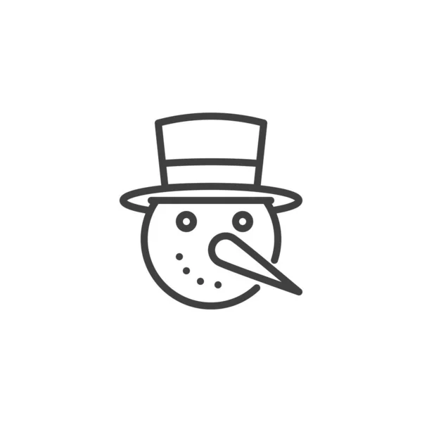 Снеговик Значком Линии Шляпы Знак Стиля Мобильной Концепции Веб Дизайна — стоковый вектор