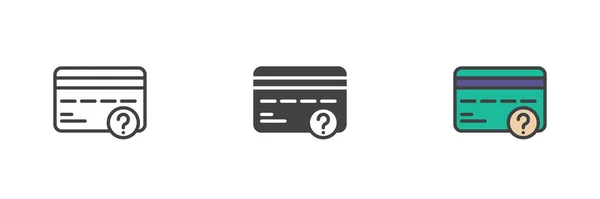 Kartu Kredit Transaksi Yang Tidak Diketahui Set Ikon Gaya Yang - Stok Vektor