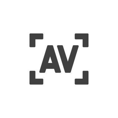 Kamera modu vektör simgesi. Mobil konsept ve web tasarımı için düz tabela. Açıklık önceliği simgesi. Sembol, logo çizimi. Vektör grafikleri