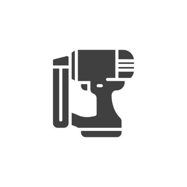 Çivi tabancası vektör simgesi. Mobil konsept ve web tasarımı için düz tabela. Çivi tabancası sembolü. Sembol, logo çizimi. Vektör grafikleri