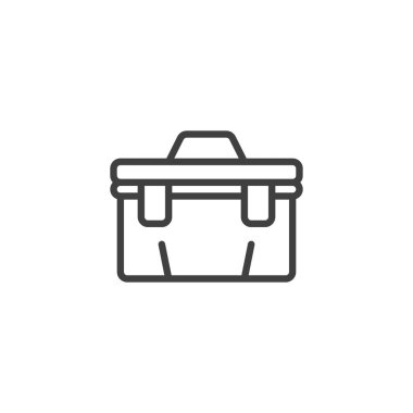 Araç kutusu çizgisi simgesi. Mobil konsept ve web tasarımı için doğrusal biçim işareti. Araç kutusu ana hatlı vektör simgesi. Sembol, logo çizimi. Vektör grafikleri