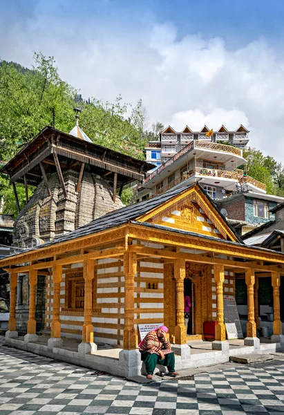 Manali Himachal Pradesh India April 2015 Wooden Vashisht Temple Located — 图库照片