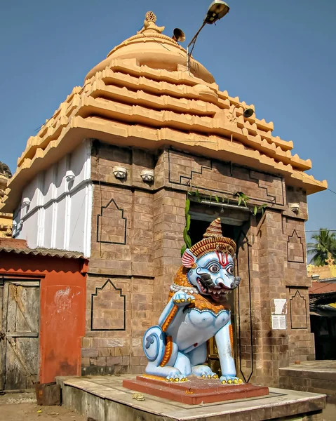 Wache Der Löwenstatue Singdwara Vor Dem Eingang Des Berühmten Jagannath — Stockfoto