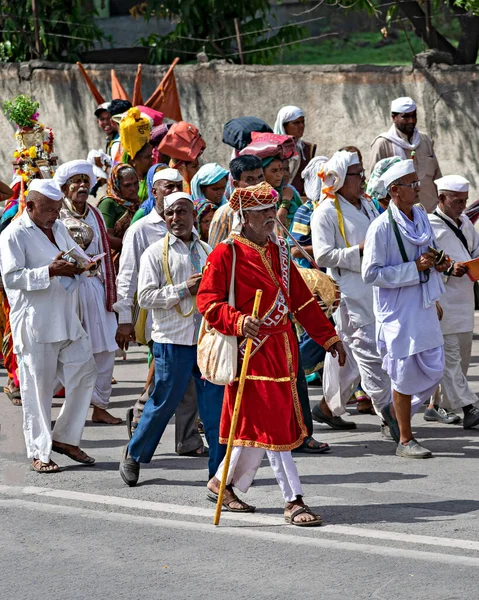 Pune Maharashtra India 2019 Június Férfi Bhakta Katonákban Öltözve Pandharpur — Stock Fotó