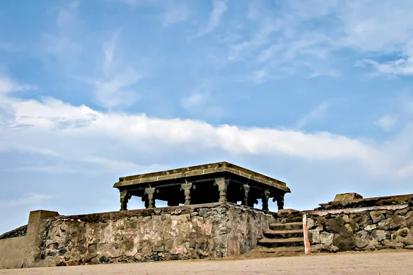 Oude Steen Gemaakt Oude Gandhi Mandapam Structuur Kanyakumari India — Stockfoto